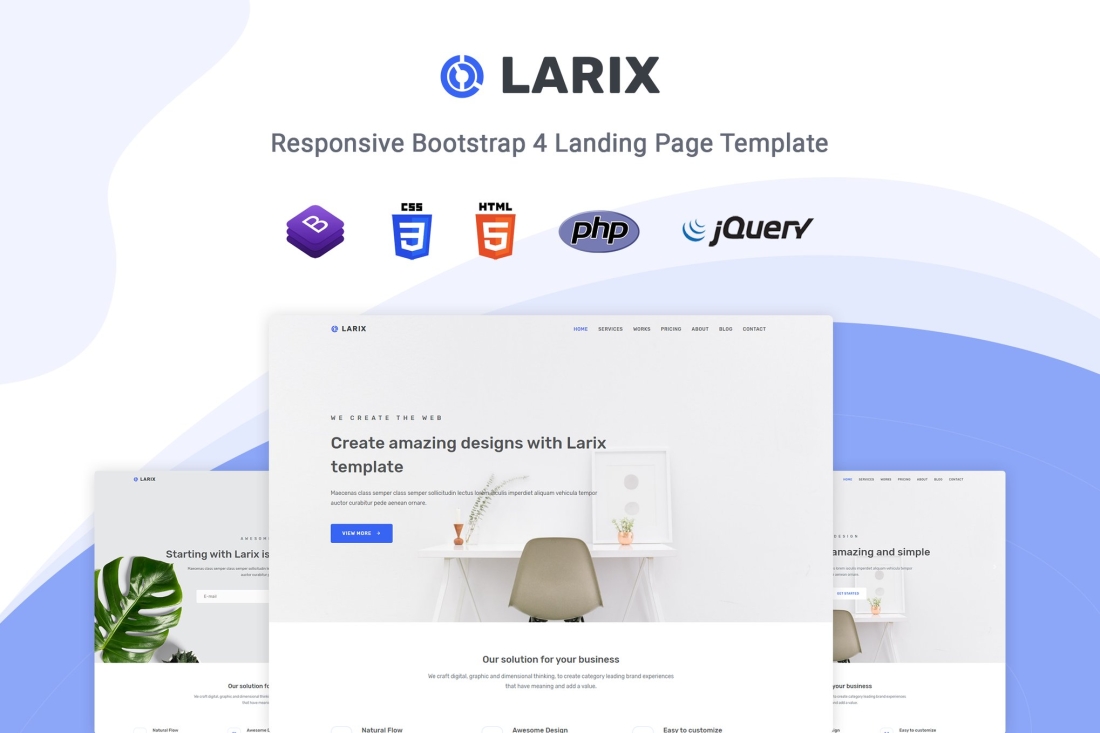 Larix - Minimal One Page HTML5 Template