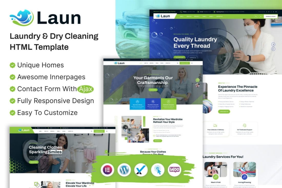 Laun - Laundry Service & Dry Cleaning HTML Templat