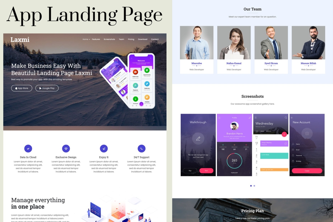 Laxmi - Responsive App Landing Page