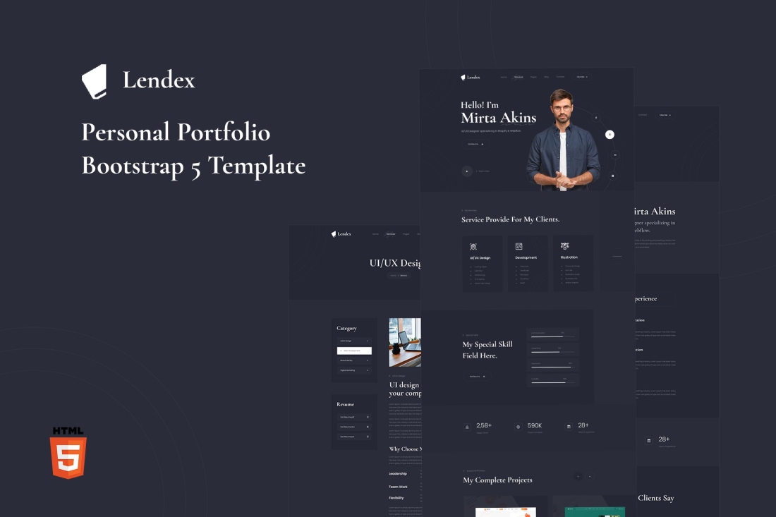 Lendex - Personal Portfolio Bootstrap 5 Template