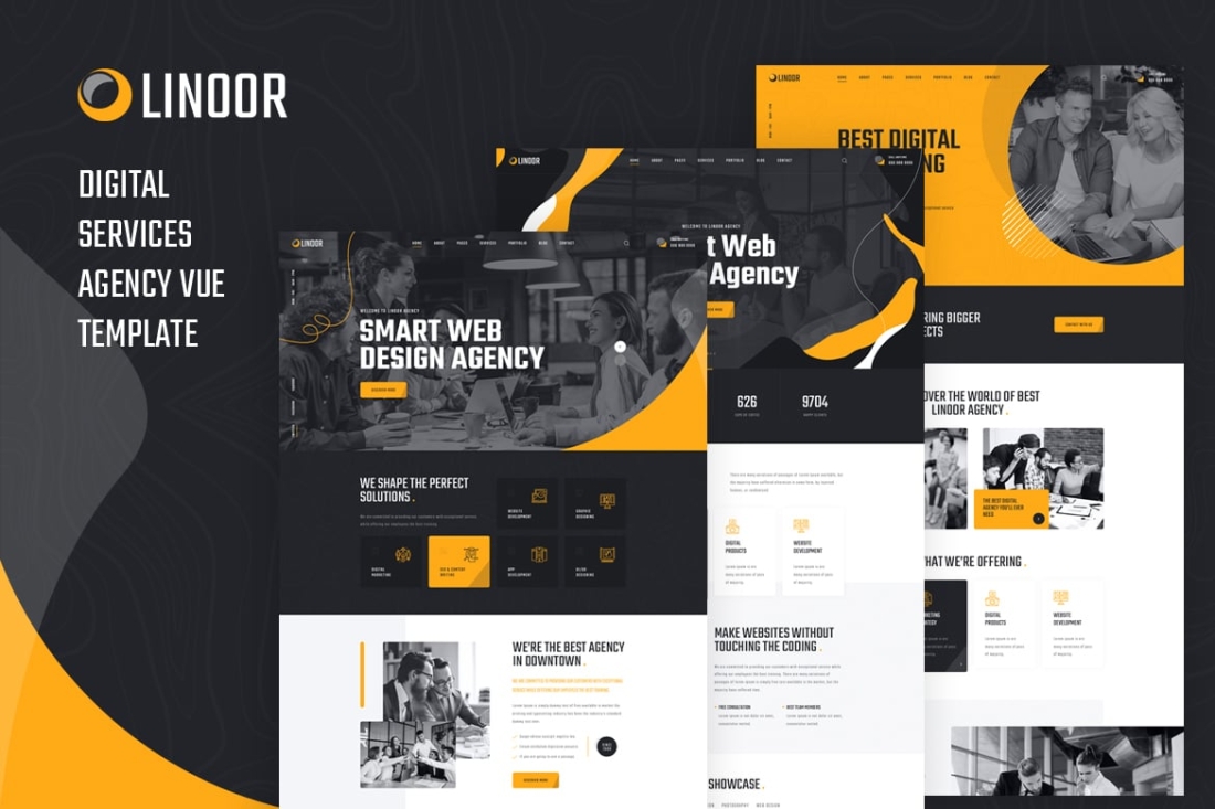 Linoor - Vue Nuxt Digital Agency Services Template