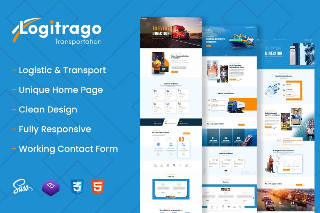 Logitrago - Transport & Logistics HTML Template