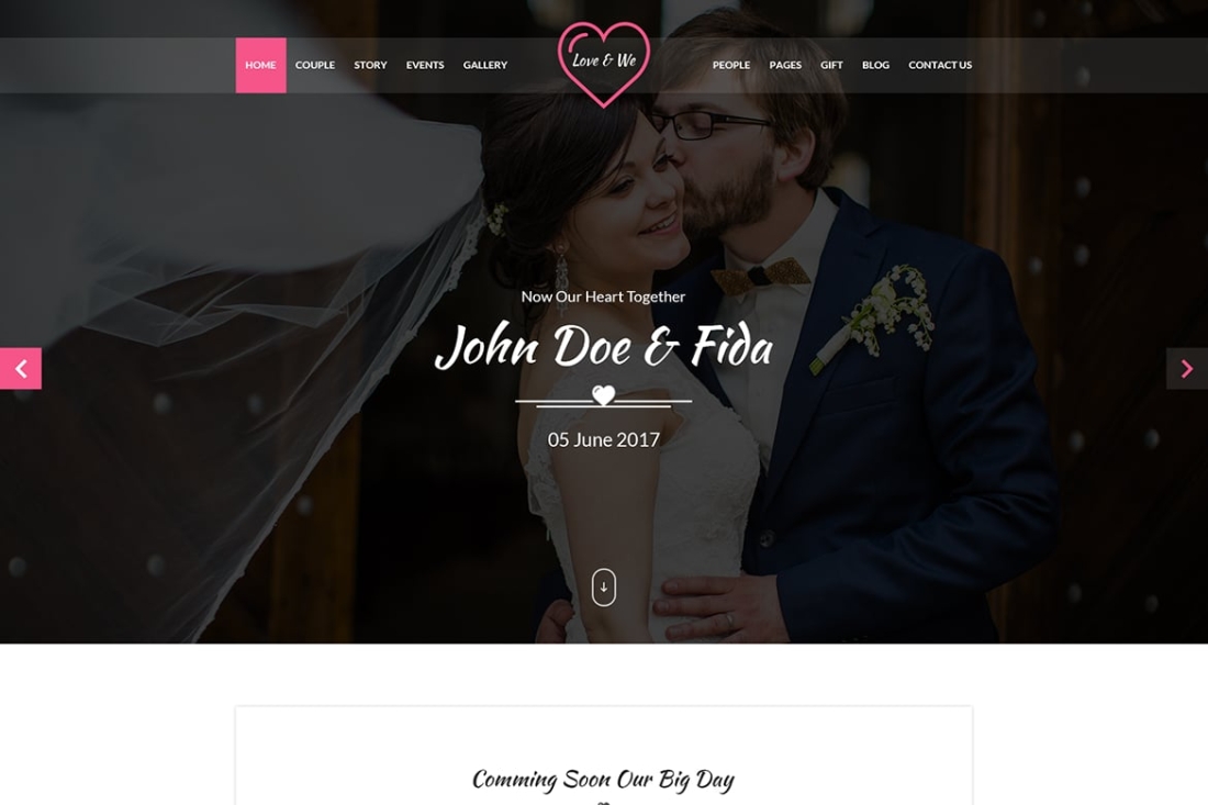 Love & We Wedding PSD Template
