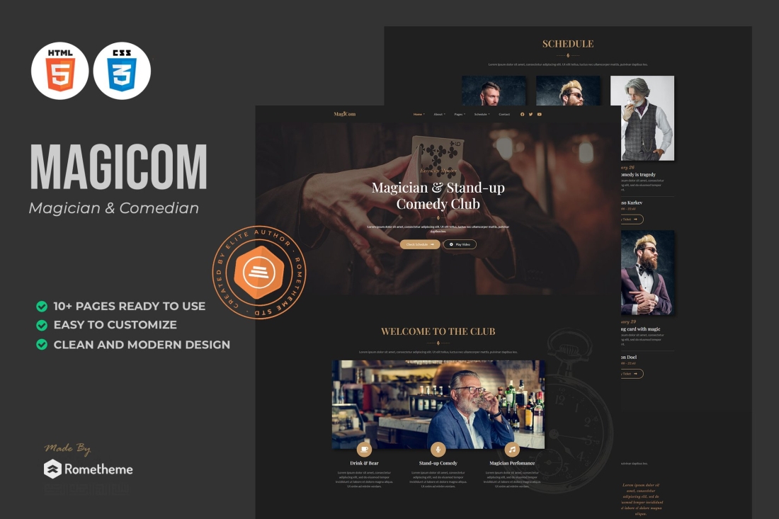 Magicom - Magician & Comedian HTML Template