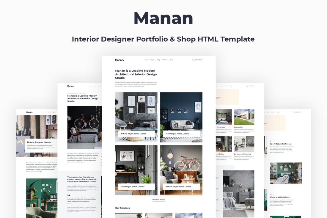 Manan - Interior Designer HTML Template