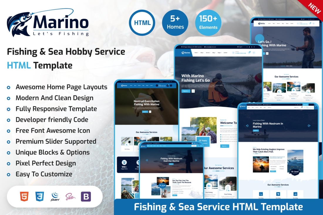 Marino - Fishing & Sea Hobby HTML Template