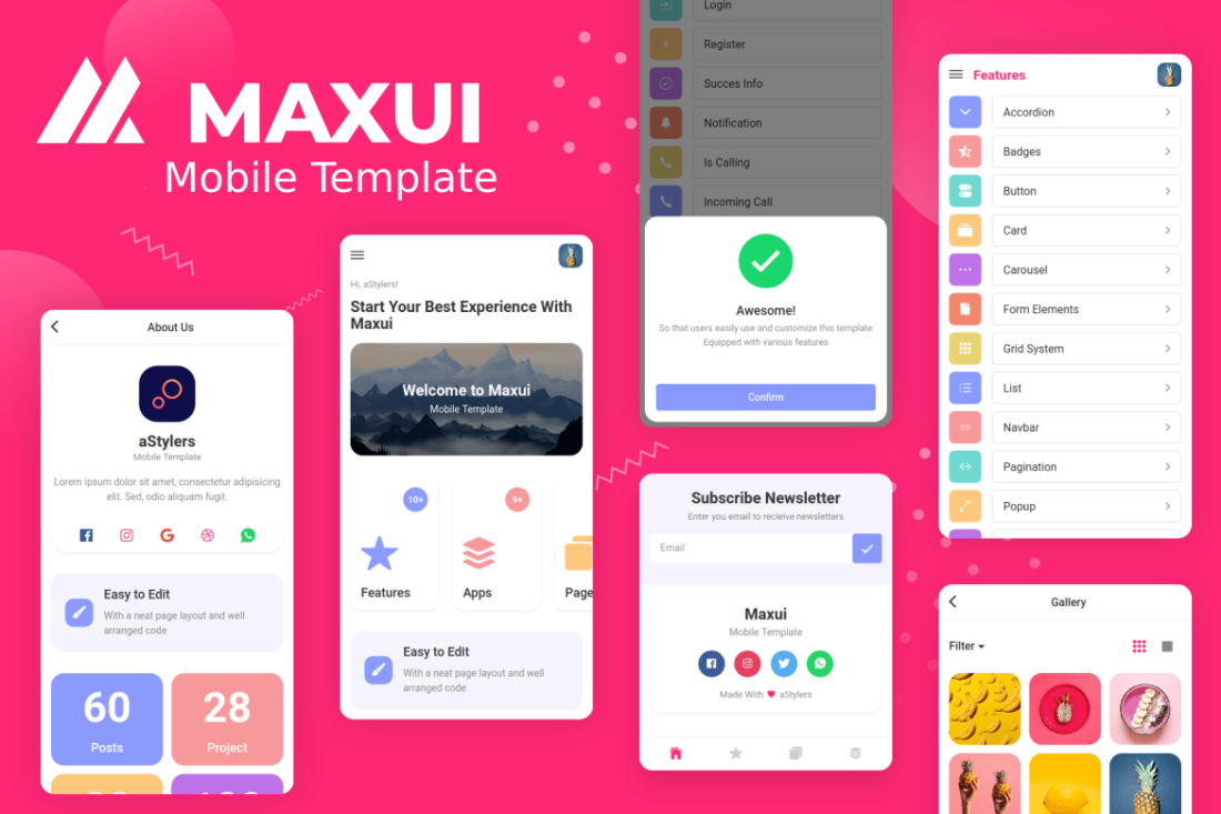 Maxui - Mobile Template UI Kit
