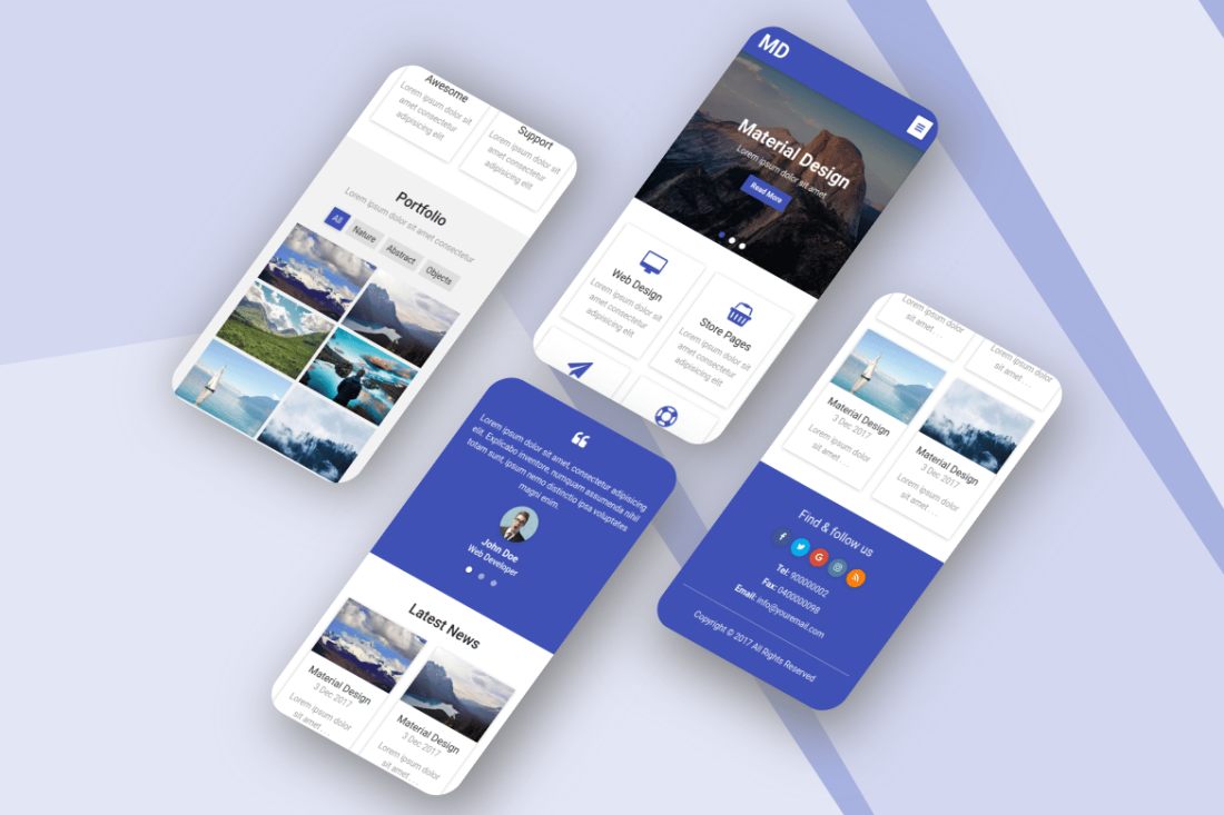 MD - Material Design Mobile Template