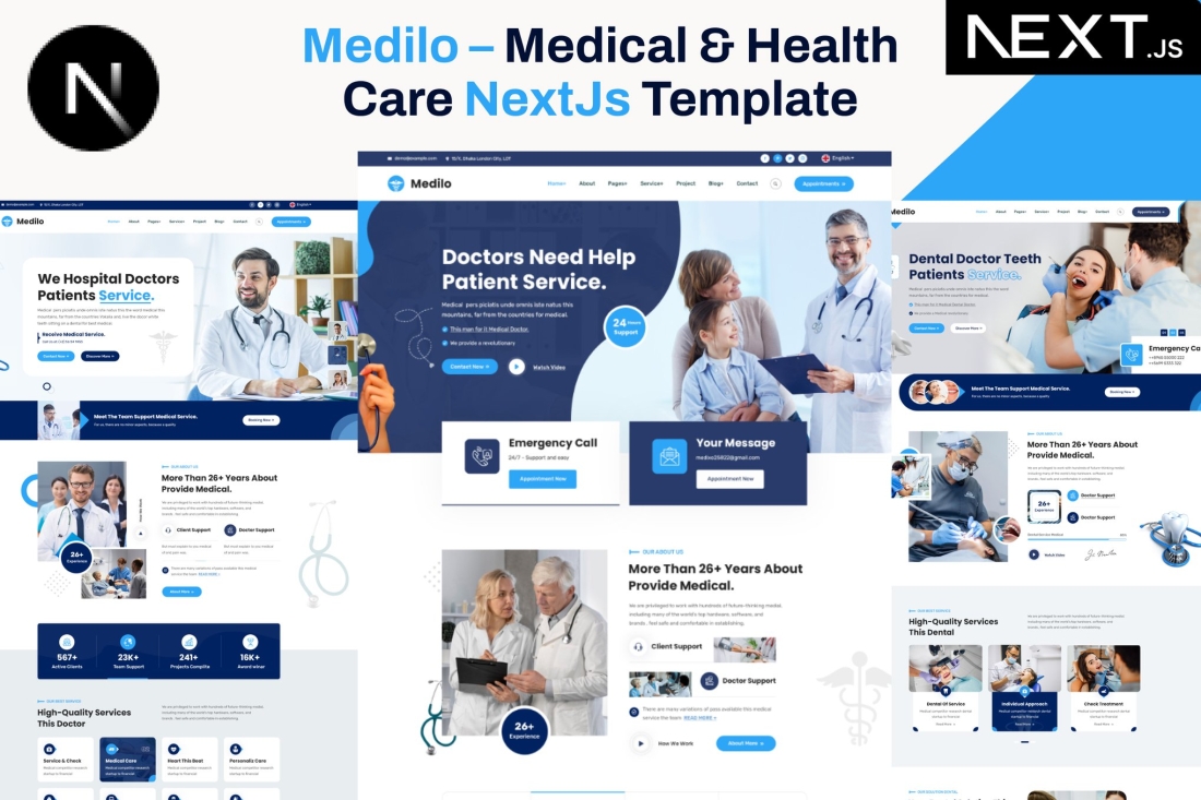Medilo-Medical, Hospital & Dental NextJs Template