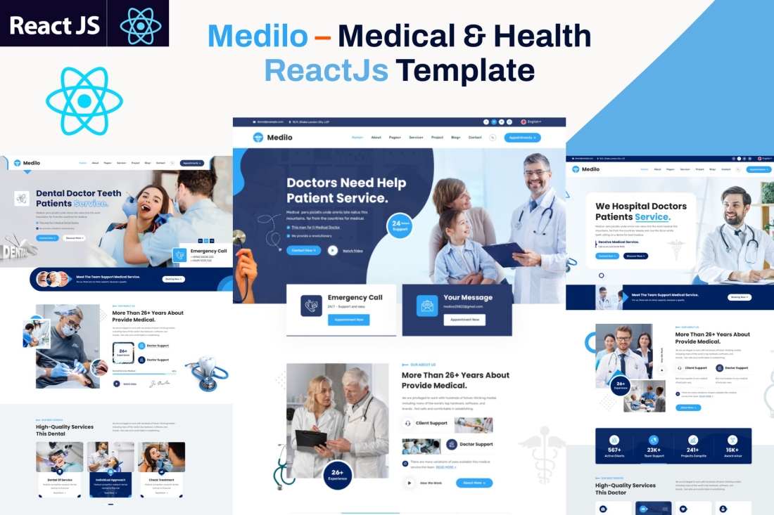 Medilo- Medical,Hospital & Dental ReactJs Template