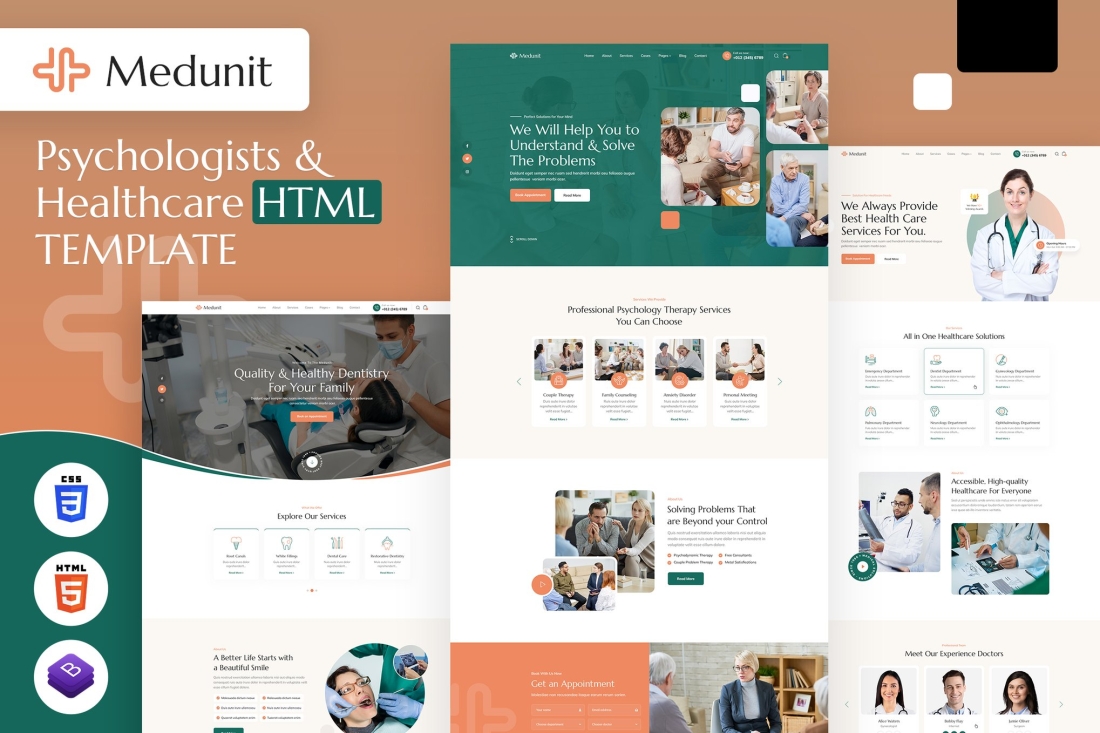Medunit | Psychologists & Health Care HTML Templat