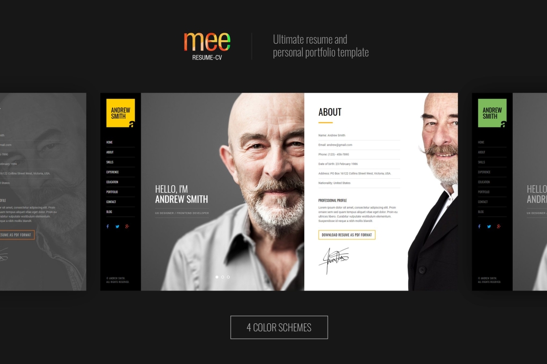 MEE - Responsive Resume and Portfolio Template
