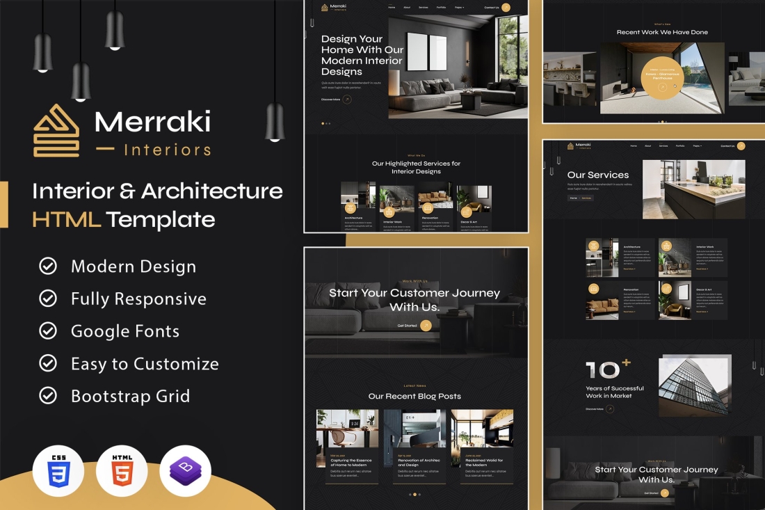 Merraki | Interiors & Architecture HTML Template