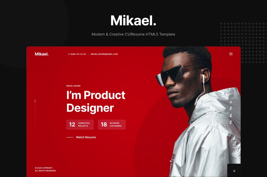 Mikael - Modern & Creative CV/Resume Template