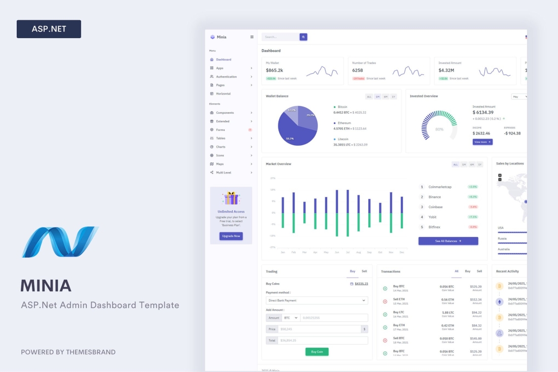 Minia - ASP.Net Admin Dashboard Template