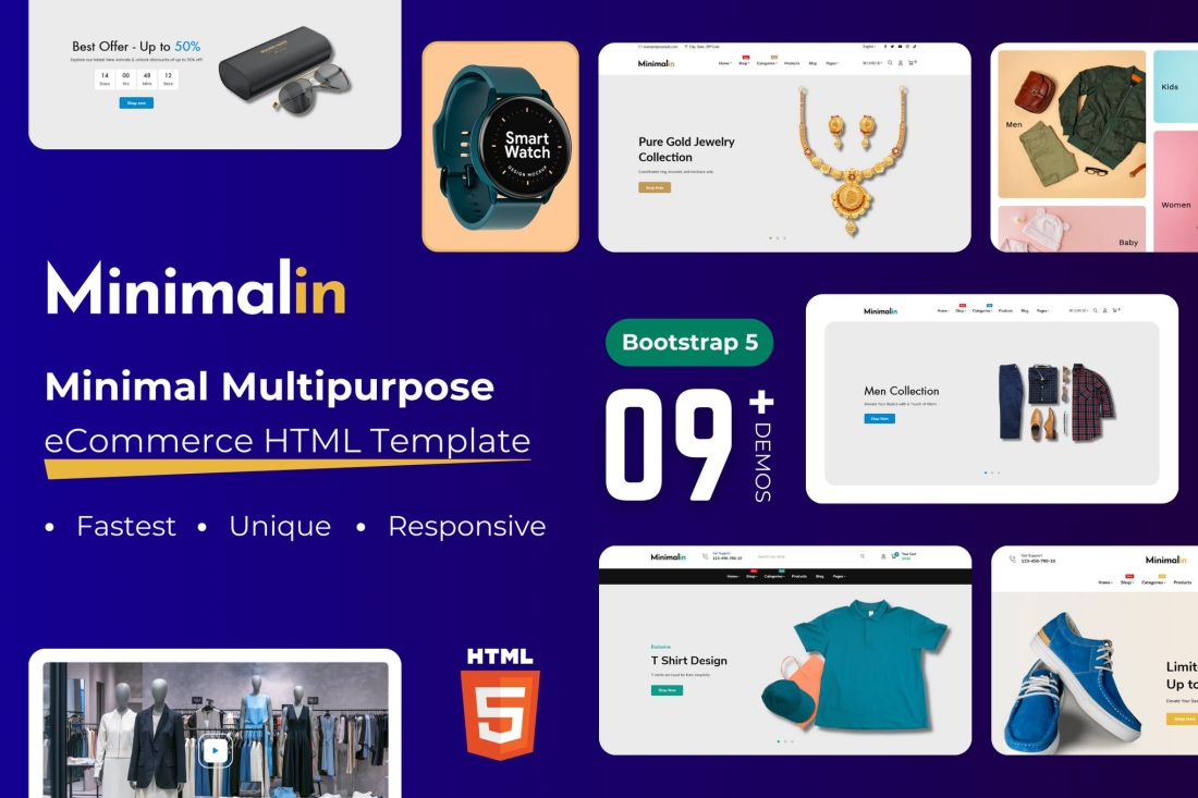 Minimalin - eCommerce Bootstrap Minimal Template