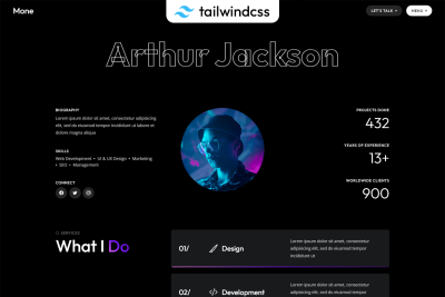 Mone - Tailwind Personal Portfolio Template