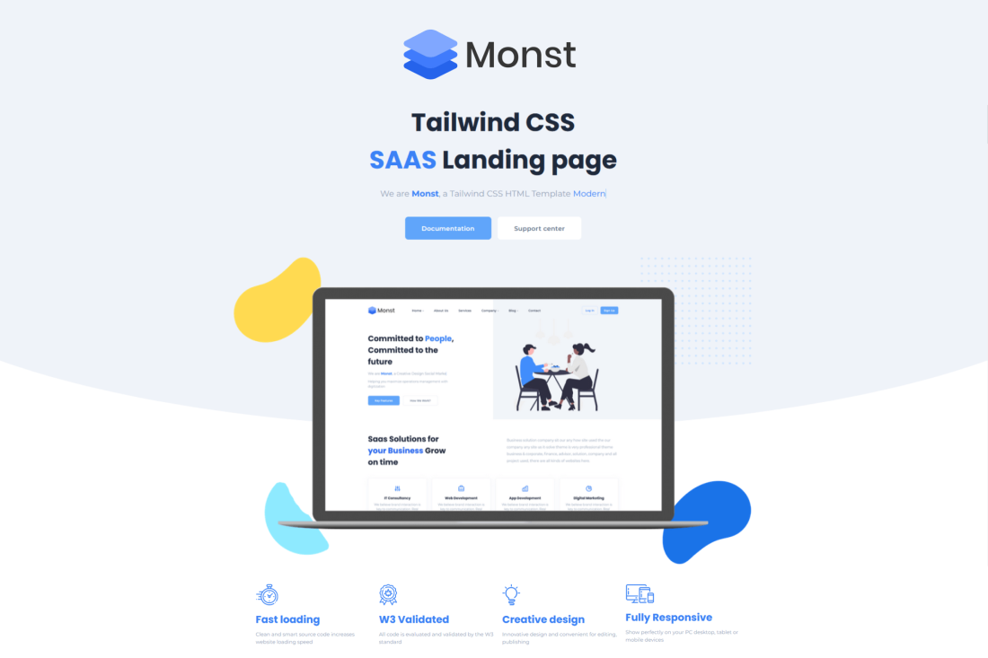 Monst - Startup Tailwind Saas landing page
