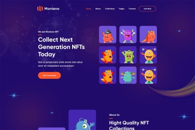 Monteno - NFT Portfolio Tailwind CSS Template
