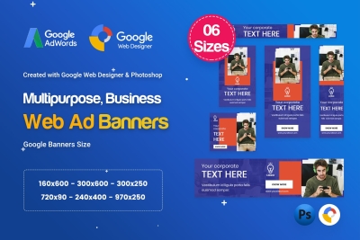 Multi-Purpose Banners HTML5 D67 Ad - GWD & PSD