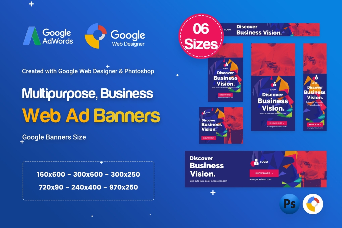 Multi-Purpose Banners HTML5 D68 - GWD & PSD