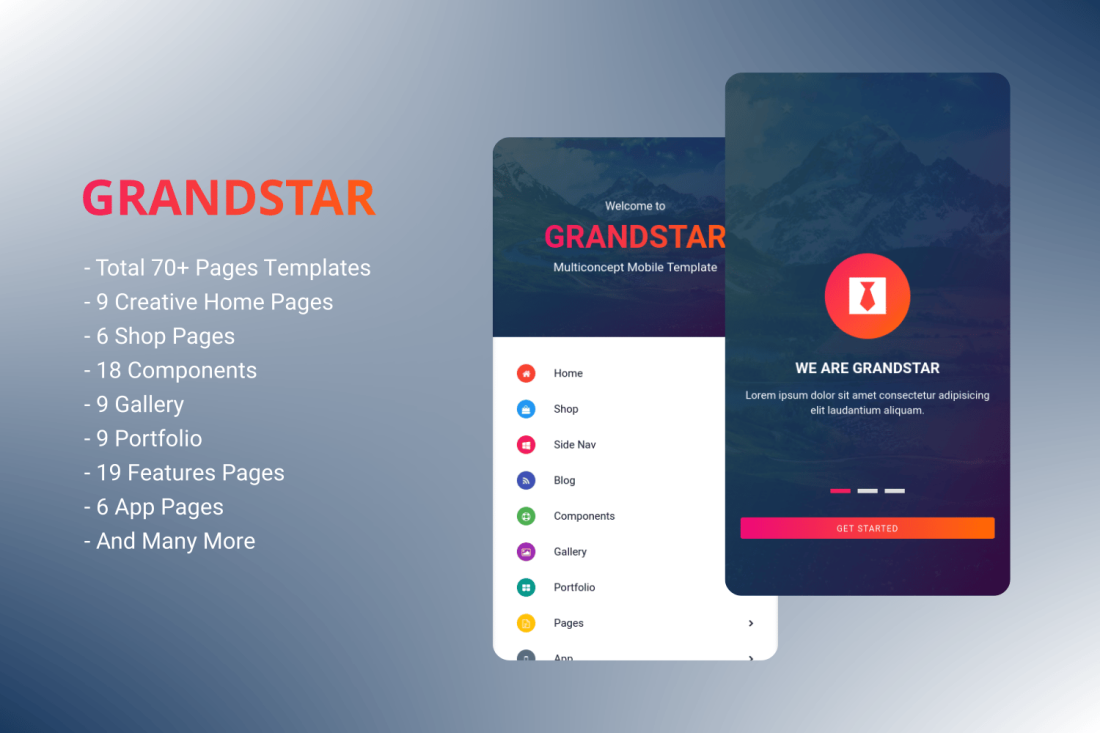 Multiconcept Web App UI Kit Mobile Template