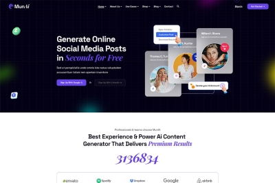 MunAi - AI Writer & Copywriting React NextJS Templ