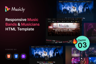 Musicly - Music Bands and Musicians HTML Template