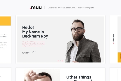 MUU - Unique and Creative vCard & Resume Template
