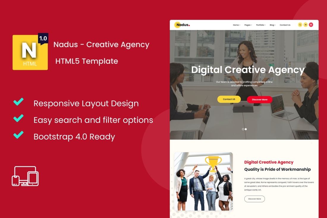 Nadus - Creative Agency HTML5 Template