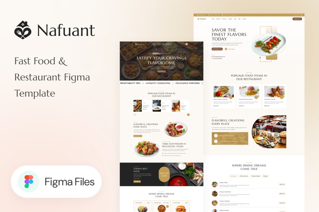 Nafuant - Fast Food & Restaurant Figma Template