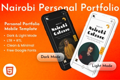 Nairobi - Personal Portfolio CV Mobile HTML