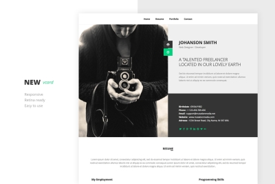 NEW Retina Ready Vcard Template