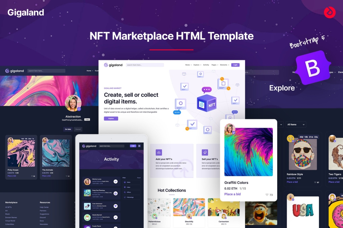 NFT Marketplace Website Template - Gigaland