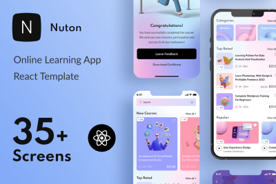 Nuton – Online Learning React App | PWA