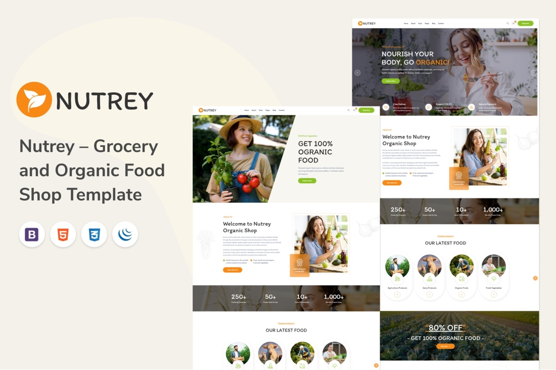 Nutrey – Grocery and Organic Food Shop Template