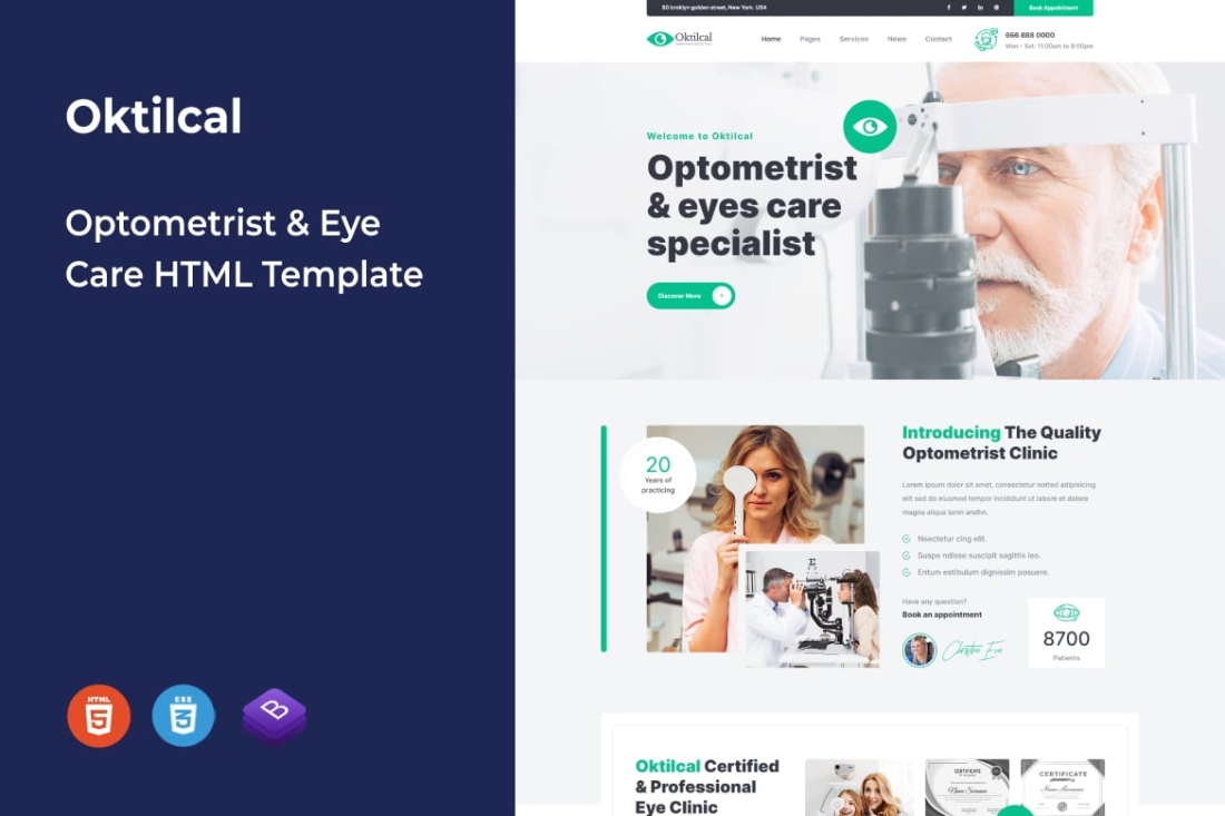 Oktilcal - Optometrist & Eye Care HTML Template