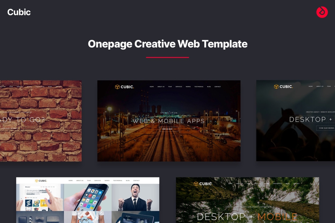 Onepage Creative Multi-purpose Template - Cubic