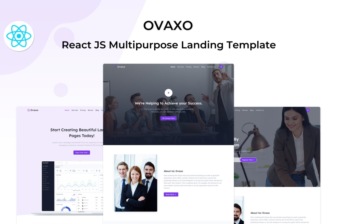 Ovaxo - React Multipurpose Business Template
