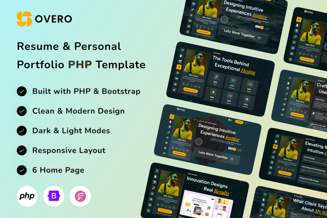 Ovro – Resume & Personal Portfolio PHP Template