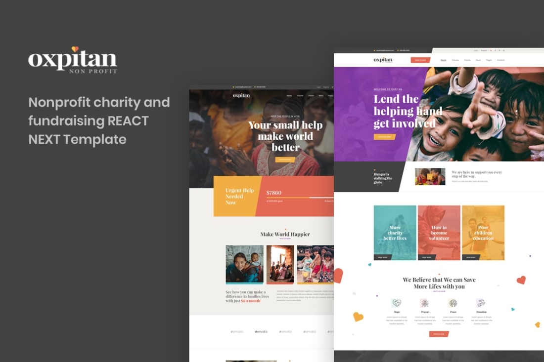 Oxpitan - React Next Nonprofit Charity Template