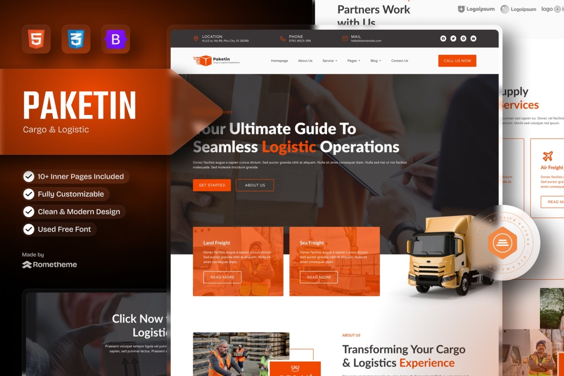 Paketin - Cargo and Logistics HTML Template