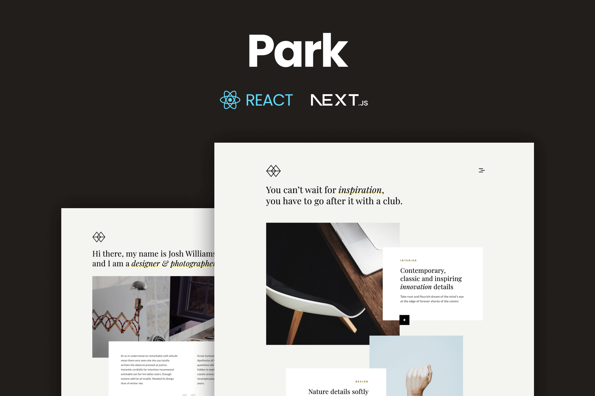 Park - Creative Portfolio React NextJS Template