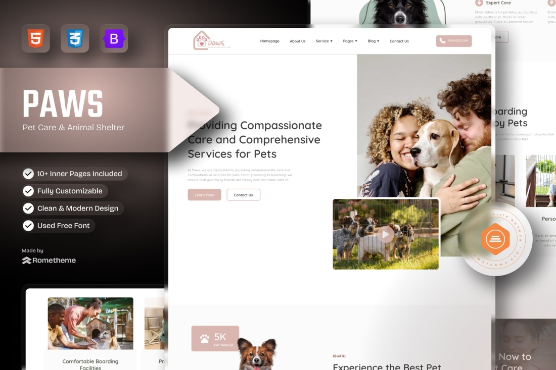 Paws - Pet Care and Animal Shelter HTML Template