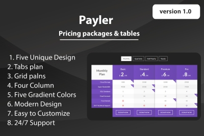 Payler - HTML Pricing Packages & Tables