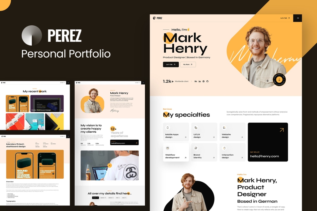 Perez - Tailwind CSS Personal Portfolio Template
