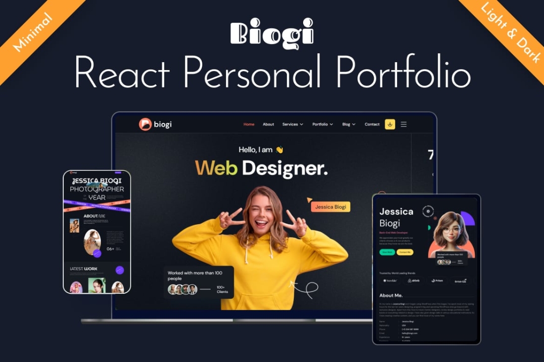 Personal Portfolio HTML Template - Biogi
