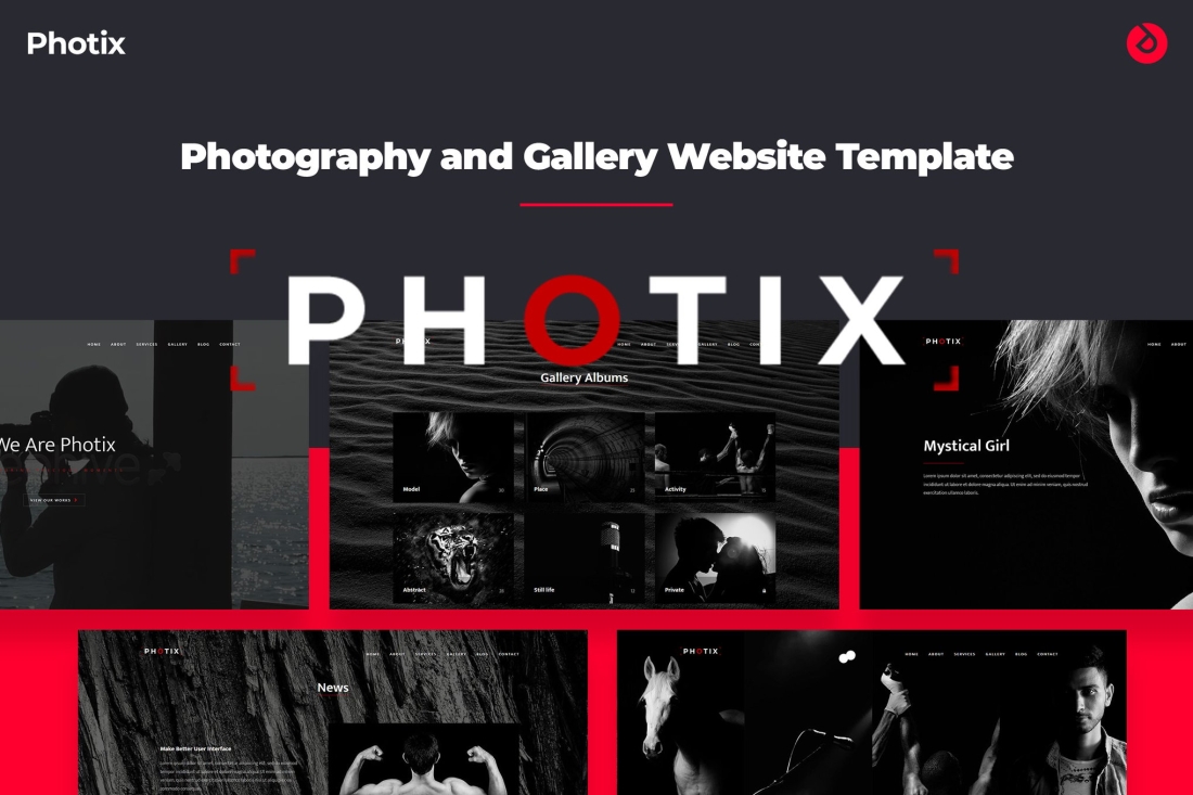 Photography and Gallery Website Template - Photix