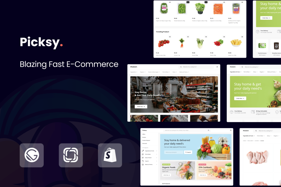 Picksy - React Gatsby Grocery Ecommerce Template