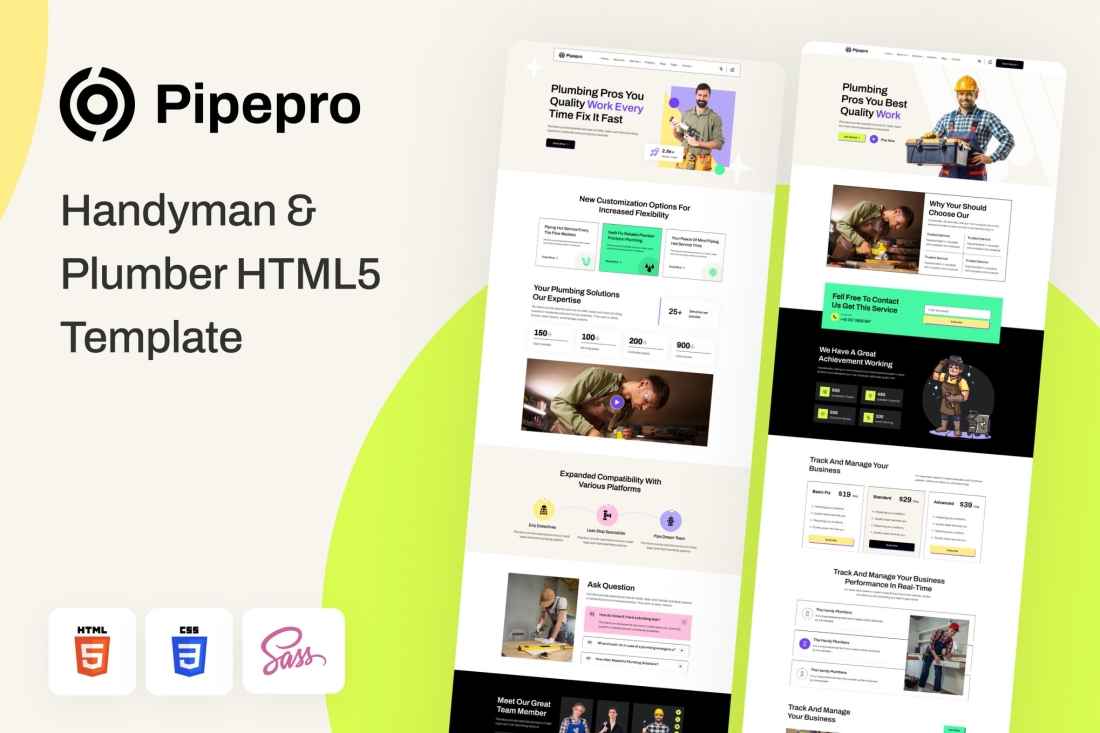Pipepro - Handyman & Plumber HTML Template